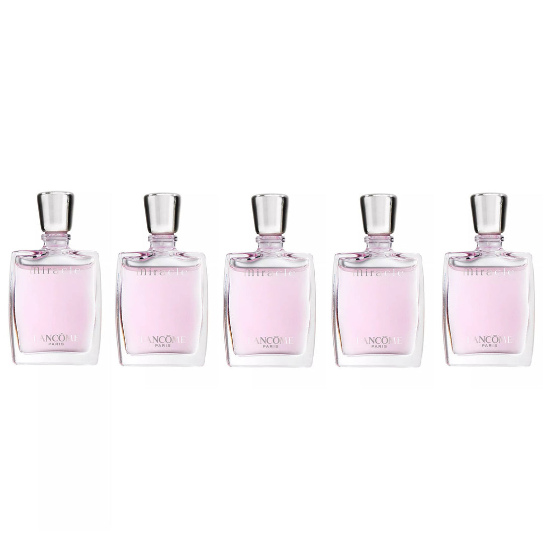 LANCOME MIRACLE 5 PCS MINI SET FOR WOMEN: MIRACLE 5 X 0.16 OZ EAU DE PARFUM SPLASH by LANCOME