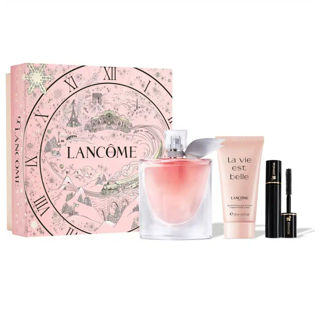 LANCOME LA VIE EST BELLE 3 PCS SET FOR WOMEN: 3.4 EAU DE PARFUM SPRAY + 1.6 BODY LOTION + 0.06 MASCARA by LANCOME